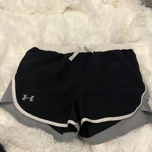 Youth XL, fits like xs-s loose fit; under armour black track short!
